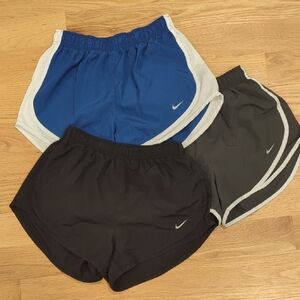 Nike Women's Running Shorts Size Small, three pairs - Blue, Black, Gray